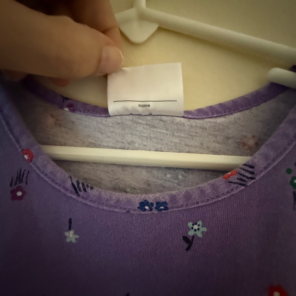 {Hanna Anderson}-Size 120cm 6/7-Purple Floral Print Dress - Picture 5 of 5